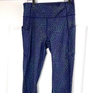 Fabletics PureLuxe Cropped Leggings - Medium - Blue Leopard Print